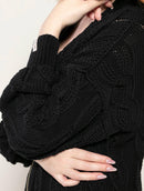 Casaco alongado em algodão com tecimento em tranças e mangas de cava quadrada Biamar