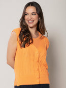 Colete em algodão com tecimento em tranças e botões Urbanity