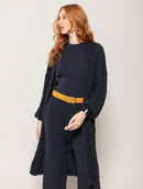 Casaco alongado em algodão com tecimento em tranças e mangas de cava quadrada Biamar