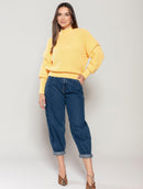 Blusa de gola média e mangas de cava quadrada com tranças Urbanity