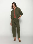 Jaqueta com botões, bolsos e detalhe em elástico Biamar