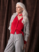 Casaco mullet com fechamento frontal em botões e mangas de cava posta Biamar