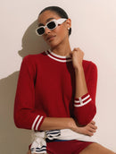 Blusa meia manga com listras em contraste Biamar