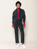 Calça reta em veludo com bolsos Biamar