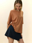 Blusa manga curta com drapeado lateral Biamar