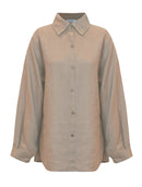 Camisa mullet em linho com botões e mangas de cava posta Biamar