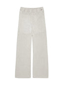 Calça reta em algodão com pontos vazados e forro da Biamar