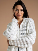 Casaco alongado em ponto bombom com punho e mangas de cava quadrada Biamar