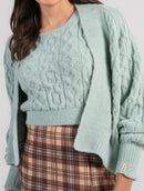 Casaco com tecimento em tranças e mangas de cava raglan Biamar