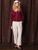 Calça com pregas, bolsos faca e barra dobrada Biamar