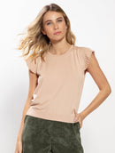 Blusa de gola redonda com mangas em babados Urbanity