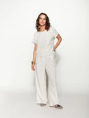 Blusa mullet de gola redonda com bolso e manga curta Biamar