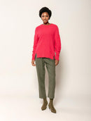 Blusa ampla de gola redonda com fendas e mangas de cava quadrada Biamar