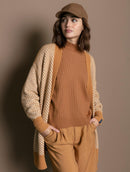 Casaco alongado com padronagem em listras e mangas de cava quadrada Biamar