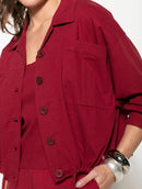 Jaqueta com botões, bolsos e detalhe em elástico Biamar