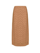 Saia midi com tecimento em tranças Biamar