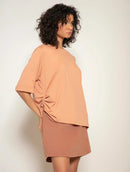 Blusa manga curta com drapeado lateral Biamar