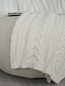 Manta em algodão para sofá com tecimento em tranças Biamar home