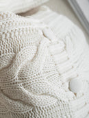 Capa de almofada em algodão com tecimento em tranças e botões Biamar Home