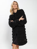 Casaco alongado em ponto bolha com mangas de cava quadrada Biamar