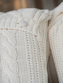 Capa de almofada em algodão com tecimento em tranças e botões Biamar Home