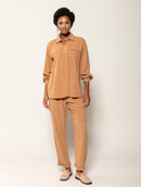 Camisa alongada em viscolinho com botões e bolsos Biamar