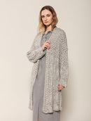 Casaco alongado vazado com mangas de cava quadrada e sem fechamento frontal Biamar