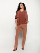 Calça em algodão com bolsos faca e elástico Biamar