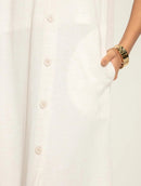 Vestido midi sem mangas com detalhe em botões Biamar