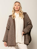 Casaco oversized reversível com capuz e sem fechamento frontal Biamar