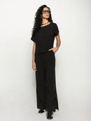 Blusa mullet de gola redonda com bolso e manga curta Biamar