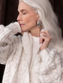 Casaco em ponto laço com mangas bufantes e sem fechamento frontal Biamar