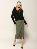 Blusa com colete removível em pele fake Biamar