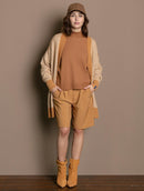 Casaco alongado com padronagem em listras e mangas de cava quadrada Biamar