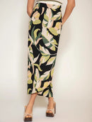 Saia envelope com padronagem floral e amarração lateral Biamar