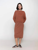 Blusa em algodão com tecimento em tranças, gola canoa e mangas de cava quadrada Biamar