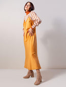 Vestido midi em cetim com decote em “v” e alças finas Urbanity