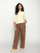 Blusa em algodão com detalhes em ponto pipoca e gola redonda Biamar