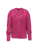 Casaco em algodão com botões e mangas em pontos vazados de cava raglan Urbanity