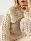 Bolero com tecimento em tranças e gola alta Urbanity