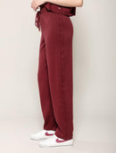 Calça reta em algodão com cordão ajustável logomarca nas laterais Biamar