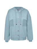 Jaqueta com botões, capuz ajustável, bolsos e mangas de cava quadrada Biamar