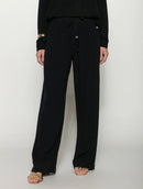 Calça reta com bolsos e cordão ajustável Biamar