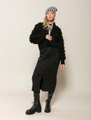 Casaco em ponto laço com mangas bufantes e sem fechamento frontal Biamar