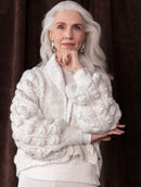 Casaco em ponto laço com mangas bufantes e sem fechamento frontal Biamar