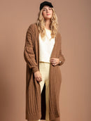 Casaco longo com tecimento em tranças, mangas bufantes e de cava quadrada Biamar