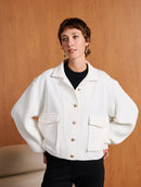 Casaco de moletom com mangas bufantes em tricô, bolsos e botões de metal Biamar