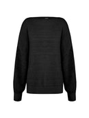 Blusa alongada oversized com gola canoa e mangas de cava posta Biamar