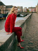 Blusa em pontos vazados com capuz e mangas de cava raglan Biamar