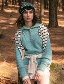 Blusa de gola polo com botões e manga de cava posta aBenção